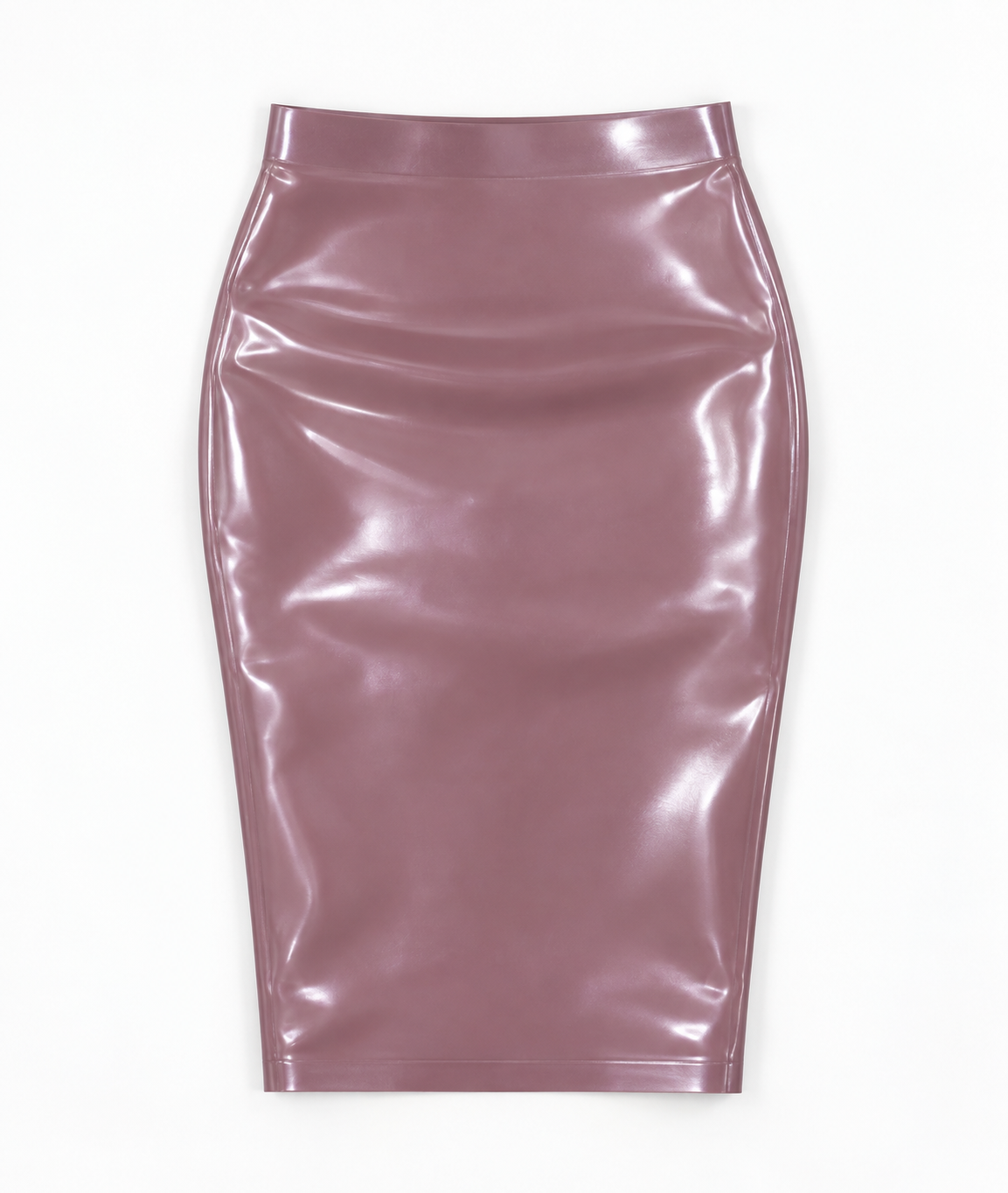 Latex belted pencil skirt