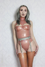 O-ring latex-lace suspender belt