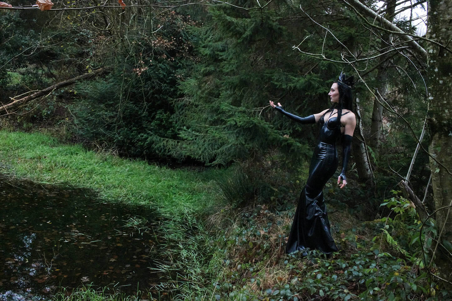 V-strap full length gown