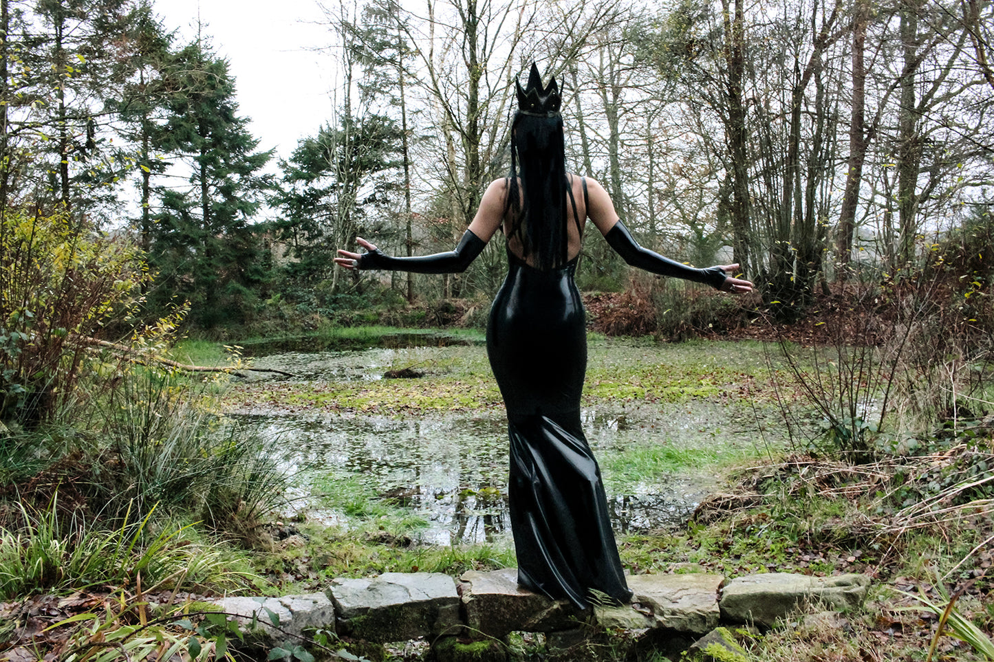 V-strap full length gown