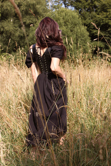 Detail of the steel-boned structure and straps on the Elizabethan latex corset