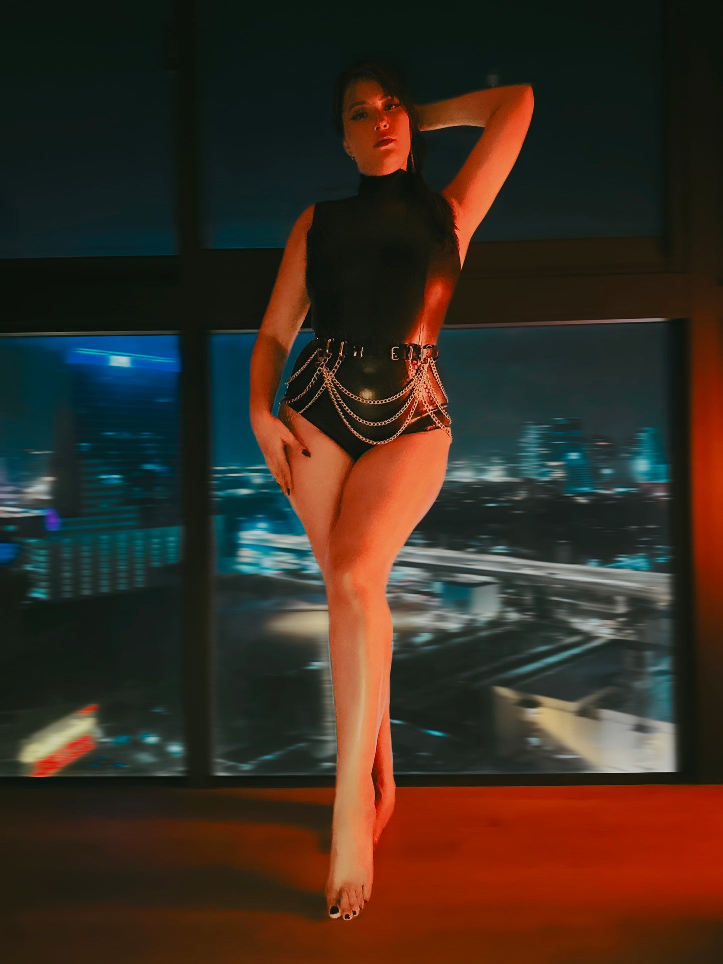 Keyhole latex bodysuit