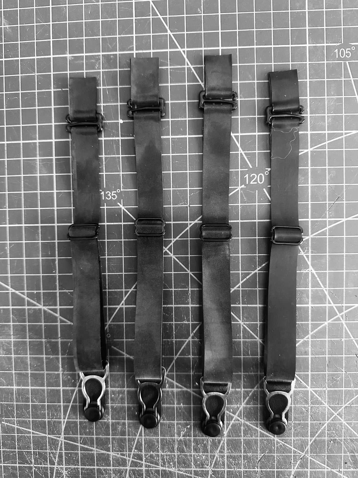 Eustratia removable latex suspender straps with four adjustable straps and hook attachment