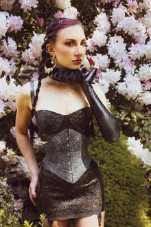 Eustratia latex balconette bra with cups made in signature latex-lace fabric