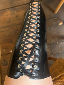 Lace-up Latex stockings