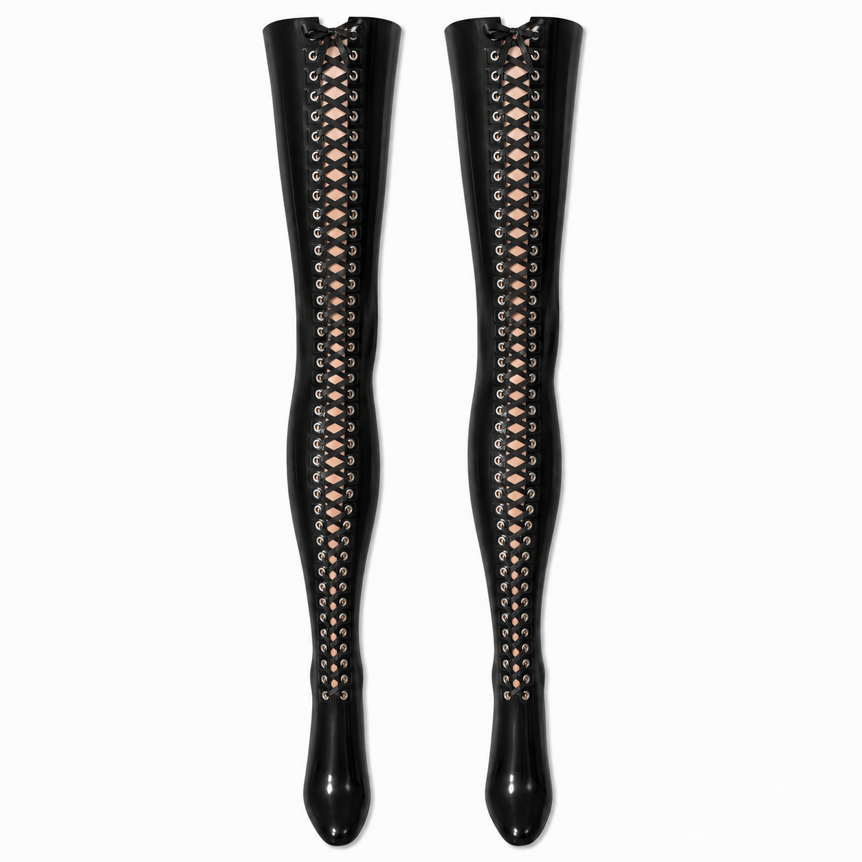 Lace-up Latex stockings