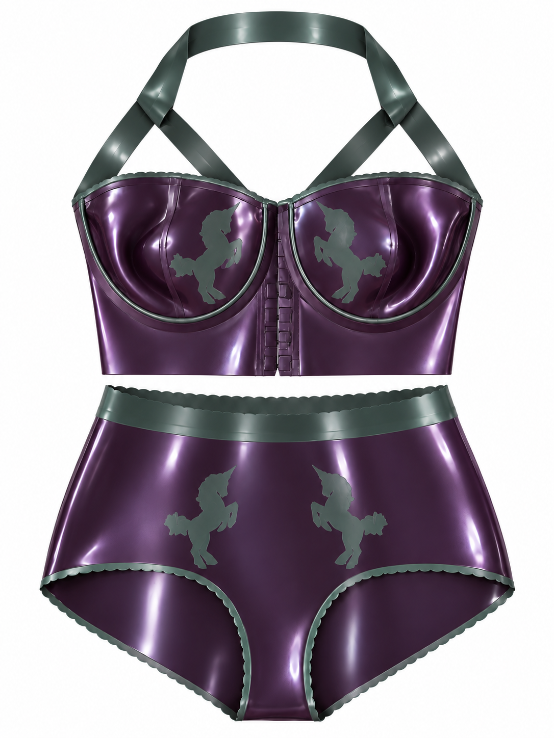 XXXL unicorn latex lingerie sample