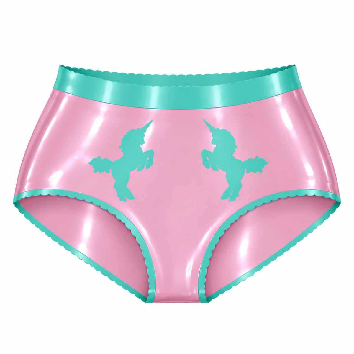 High waisted latex unicorn briefs