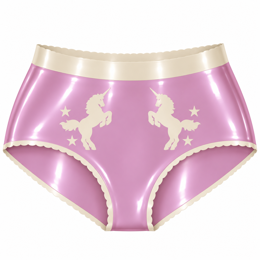 High waisted latex unicorn briefs