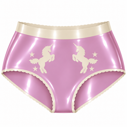 High waisted latex unicorn briefs