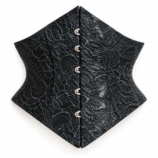 Latex-lace textured corset