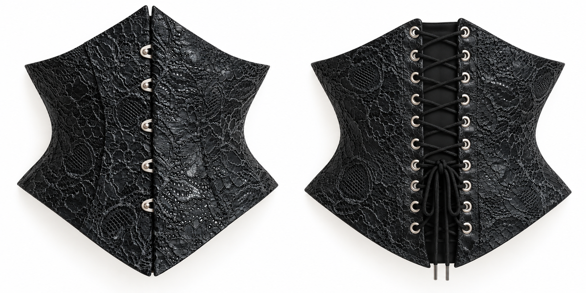 Latex-lace textured corset