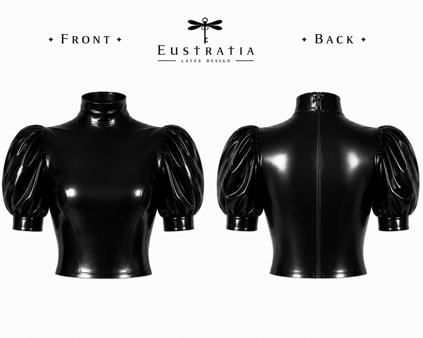 Puff sleeve latex top