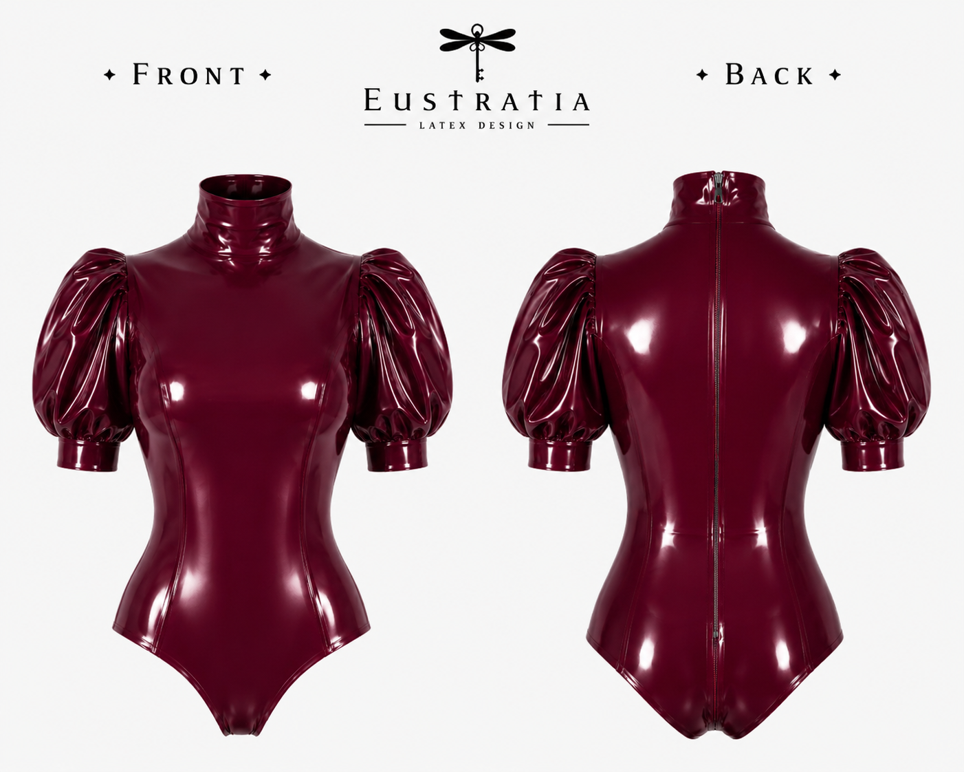 Puff sleeve latex bodysuit