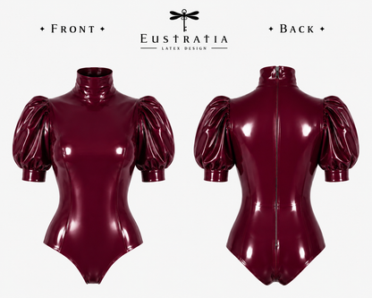 Puff sleeve latex bodysuit