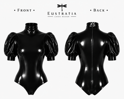 Puff sleeve latex bodysuit