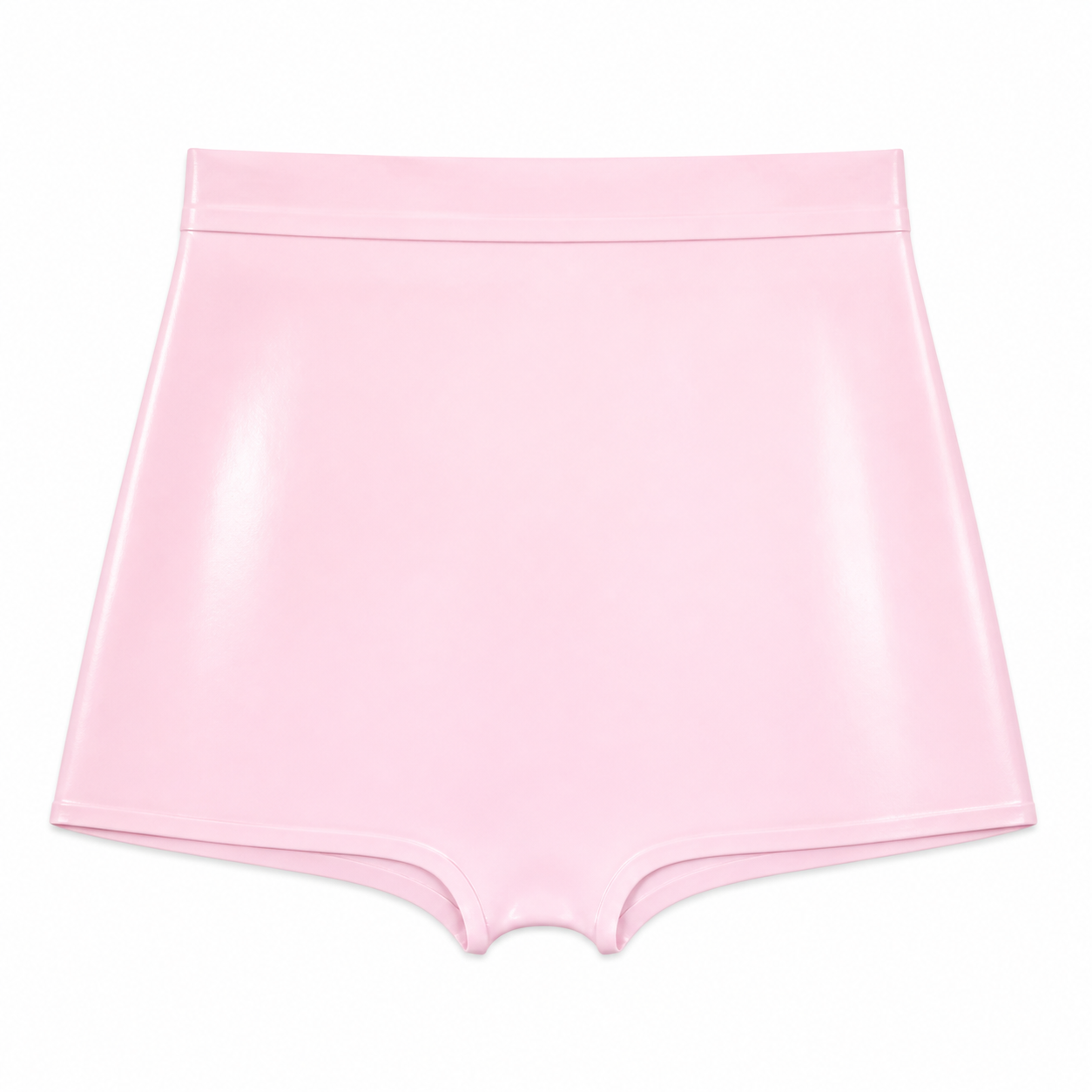 Ready to ship, belted low leg briefs sample in baby pink, size XS