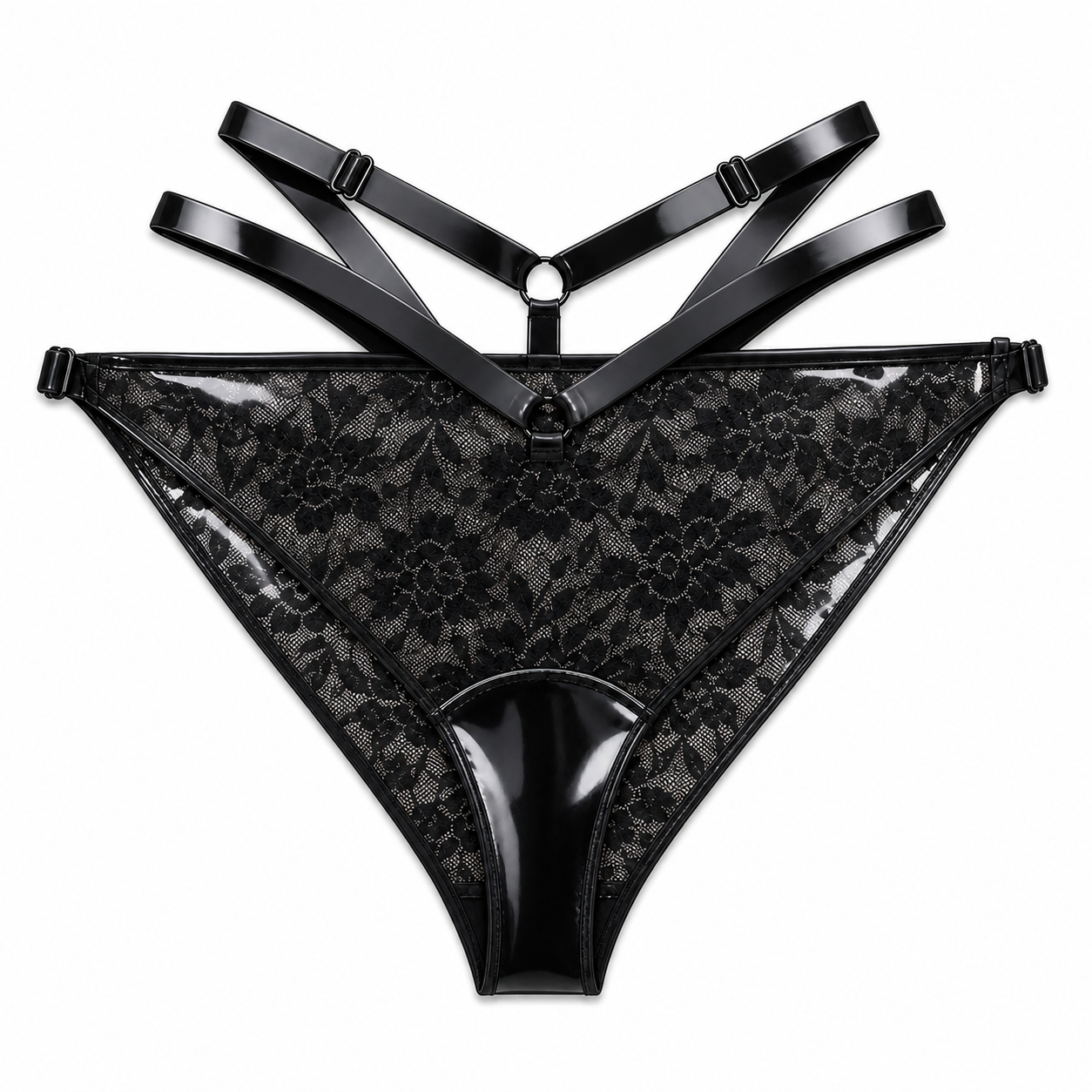 Latex-lace mini briefs sample