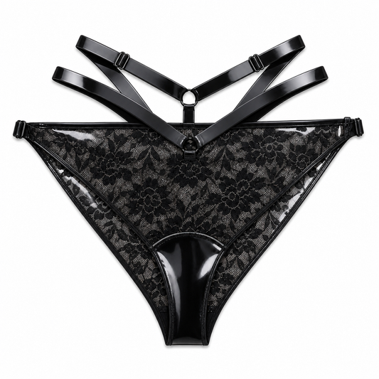 Latex-lace mini briefs sample