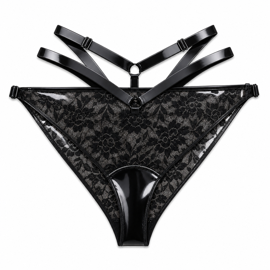 Latex-lace mini briefs sample