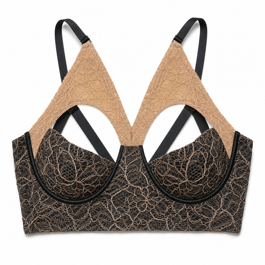 Latex-lace Aurora bra sample