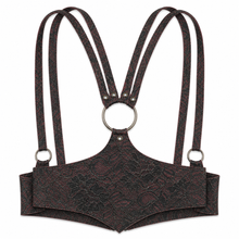 Latex-lace cinched harness sample, Ready to ship