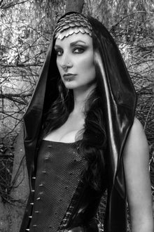 Eustratia unisex latex wrap hood with long sides to wrap around the body