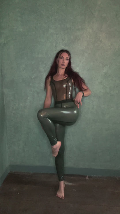 Scoop neck latex tank top