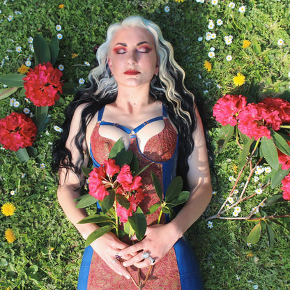 Latex-lace panel Lyra dress
