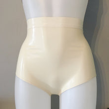 Styling of the belted standard latex briefs showing the fitted waistband