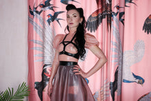 Styling of the above-elbow fingerless latex opera gloves in handmade latex